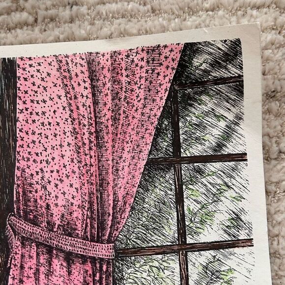 Vintage Bicknell Framed Decorative Signed Limited Run Print Crochet 17/200 - Picture 4 of 13